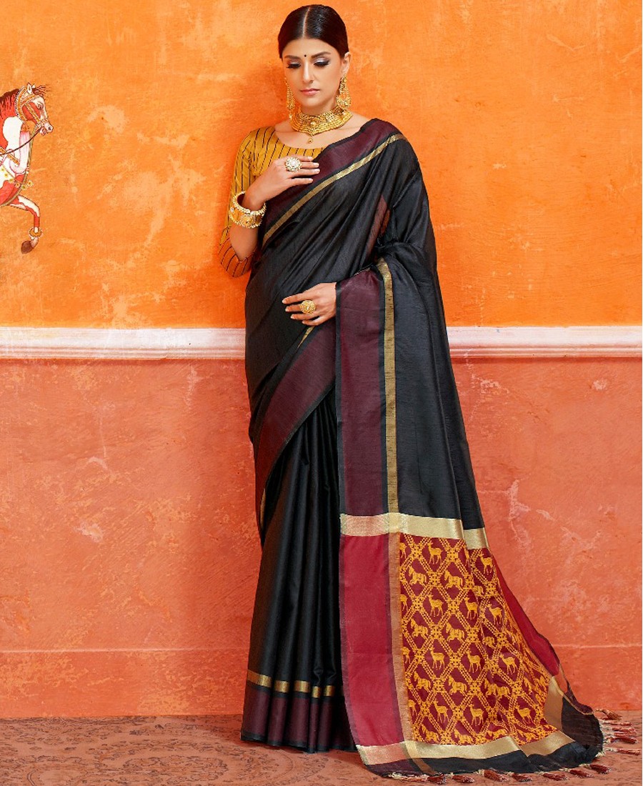 NFS - Fetching black handloom weaving saree