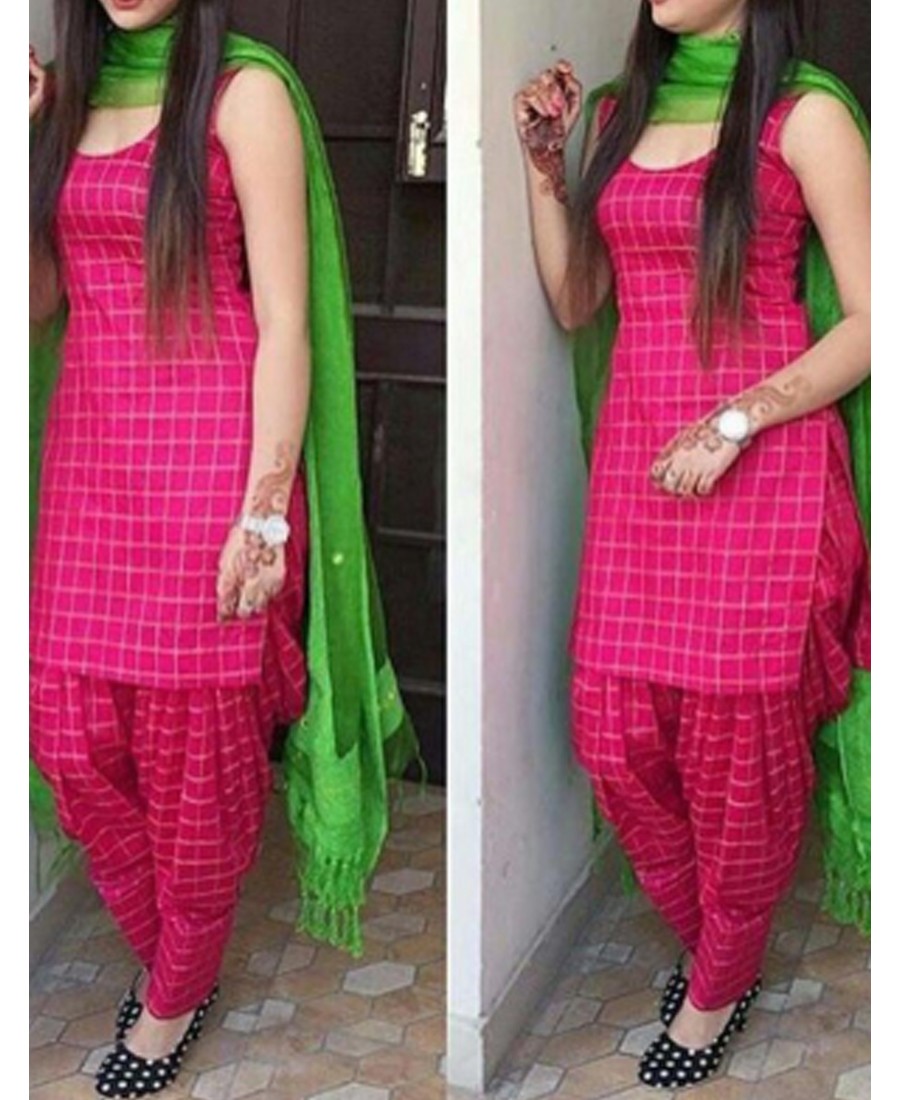 KF - Designer pink banglori satin dress material