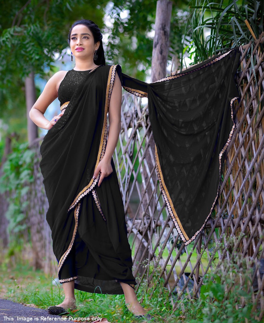 RE - Black Coloured Sequence Work Designer Saree - New In - Indian-sgquangbinhtourist.com.vn