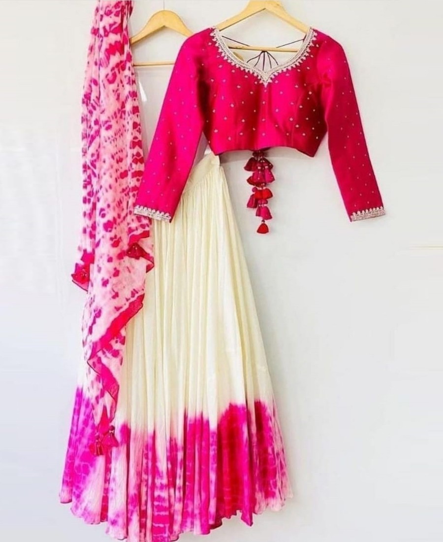 Wedding Function Wear Pink ColorViscose Georgette Lehenga Choli