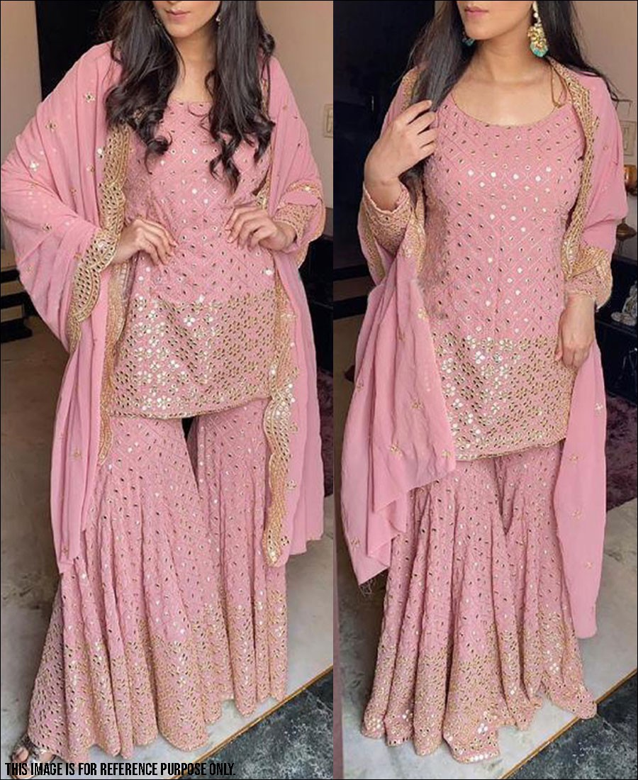 Modal Silk Embroidery Pant Style Suit In Pink Colour - SM5416028