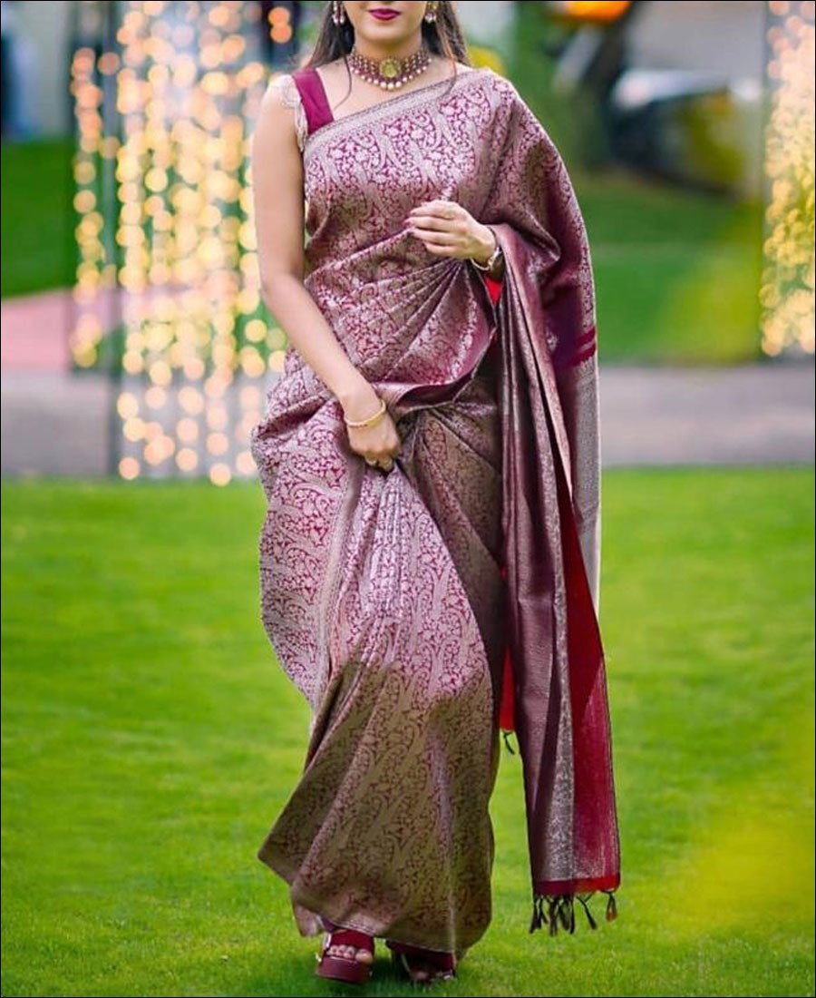 Buy Siril Poly Silk Gold & Maroon Color Poly Silk Saree with Blouse piece |  sarees for Women| saree | sarees Online at Best Prices in India - JioMart.