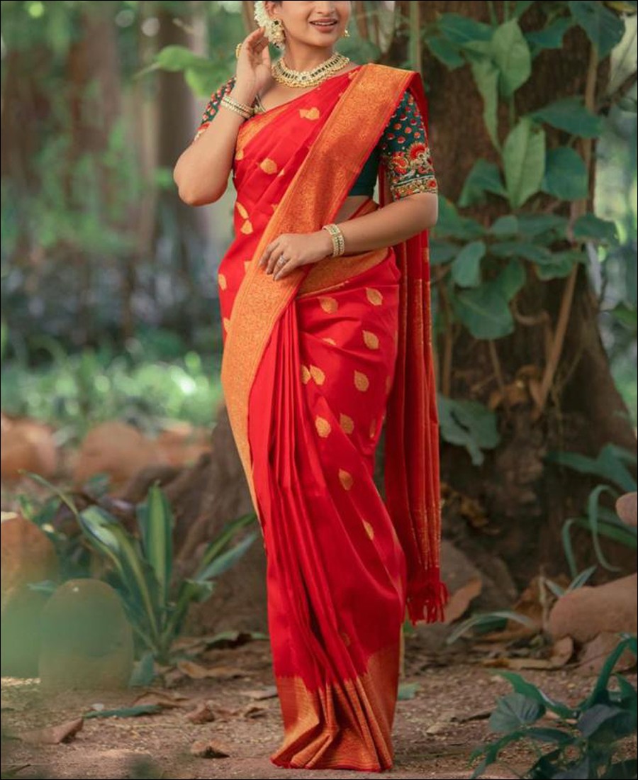 Pure soft silk saree – www.vannamayil.com