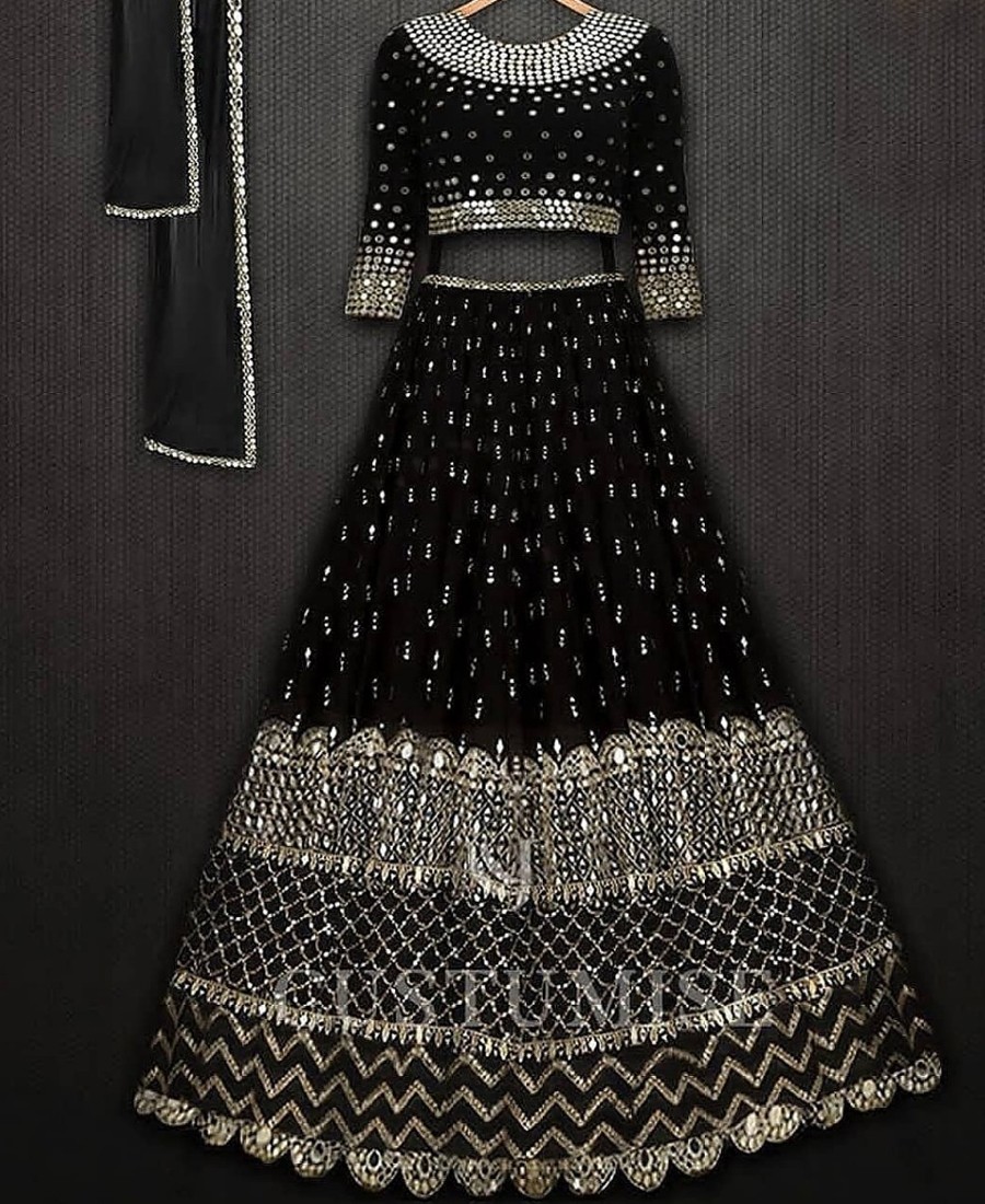 VF - Partyblack Georgette sequence embroidered lehenga choli