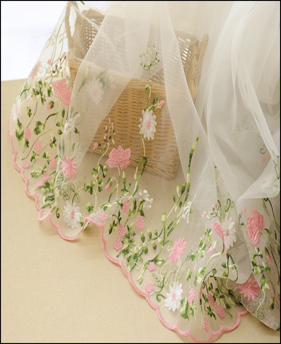 VF - White organza silk embroidered thread work saree