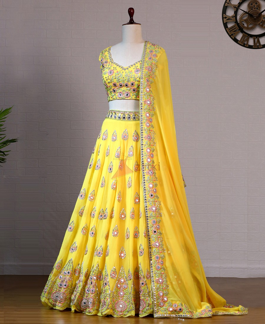 CC3133 | Yellow lehenga, Chaniya choli, Lehenga designs-gemektower.com.vn