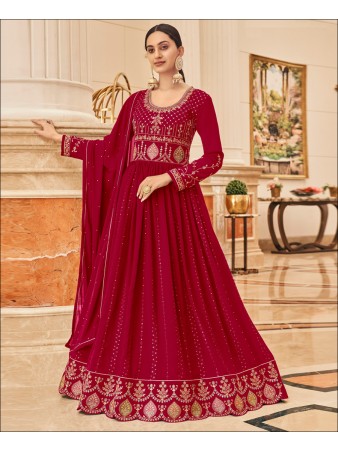 RF - Pink Faux Georgette With Sequence Work Anarkali Salwar Suit