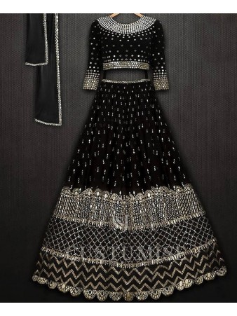 VF - Partyblack Georgette sequence embroidered lehenga choli